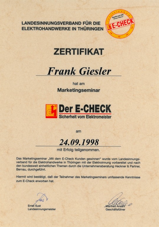 E-Check von Elektro Giesler Wildetaube